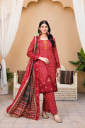 Crimson Charm | Printed & Embroidered Khaddar 3PC