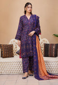 Midnight Saffron | Printed & Embroidered Khaddar 3PC