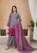 Berry Mist | Printed & Embroidered Khaddar 3PC