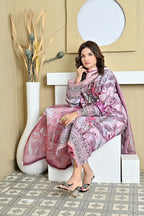 Blush Bloom — 3 Pieces Winter Stitched Suit