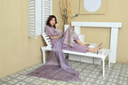 Royal Lilac Winter Cotton Printed 3-Piece