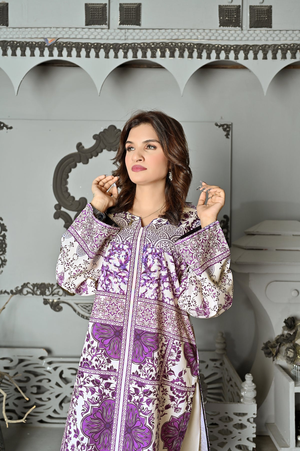 Royal Bloom Silk Suit