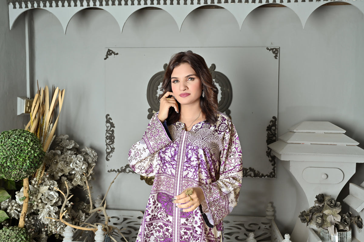 Royal Bloom Silk Suit