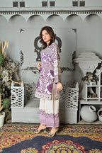 Royal Bloom Silk Suit